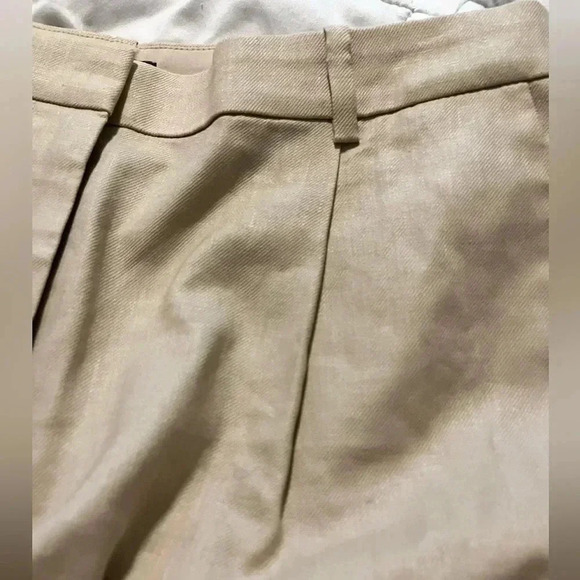 J Crew Shorts Linen Blend Pleated Khaki NWT Women Size 10 High Rise - Picture 11 of 12